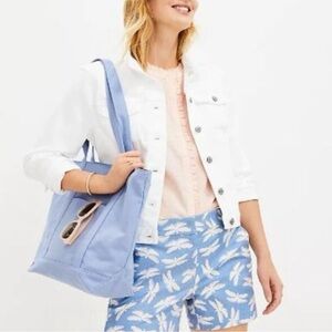 LOFT NWT Riviera Shorts in Blue Butterfly Print Size 18